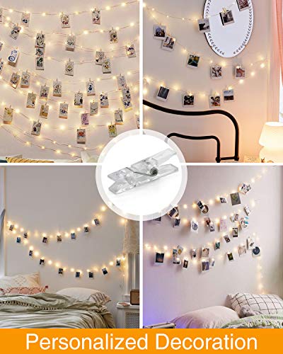 Lichterkette mit Klammern für Fotos 5M 50LED Foto Batteriebetriebene Fotoclips für Wohnzimmer, Weihnachten, Hochzeiten, Party Bilder Aufhängen[Energieklasse E] #5