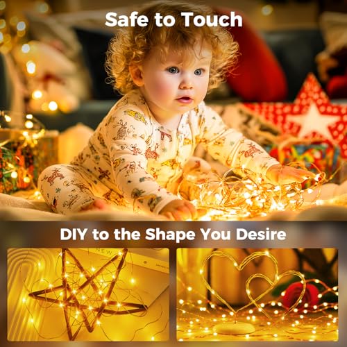 Fairy Lights Plug in with Remote, 33FT 100 LED Outdoor Twinkle Lights Waterproof with Timer, 8 Modes Indoor String Lights for Bedroom Patio Garden Wedding Christmas Decoration, Warm White #4