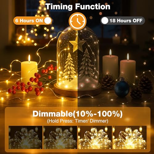 16FT 50 LED Fairy Lights Battery Operated with Timer, 8 Modes USB Mini Twinkle Light, Small String Lights for Tree Wreath Vase Bedroom DIY Holiday Wedding Mothers Day Decorations-Warm White #3