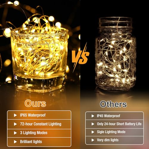 6 Pack Fairy Lights Battery Operated - 7ft 20 Led Twinkle Lights 3 Modes, Bulk Mini String Lights Waterproof for Mason Jars Vases DIY Party Wedding Mothers Day Decoration -Warm White #5