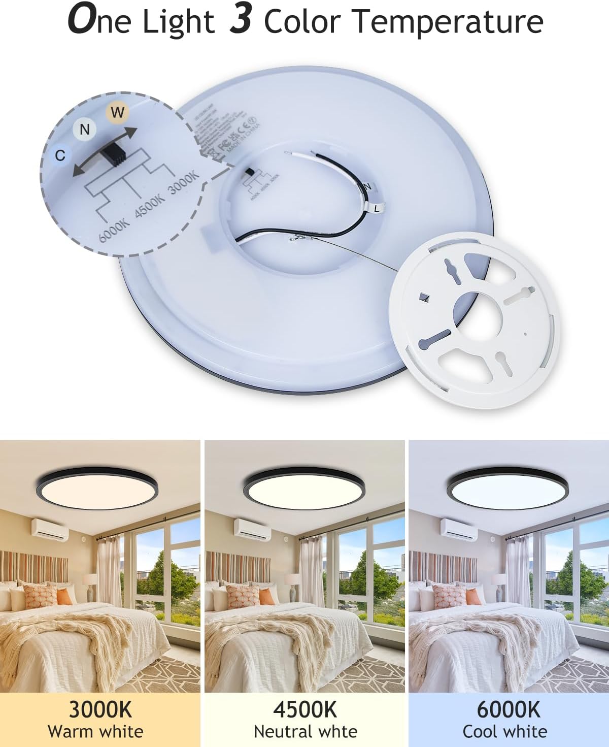 12 inch LED Flush Mount Dimmable Ceiling Light Fixture - Ceiling Lights - #1