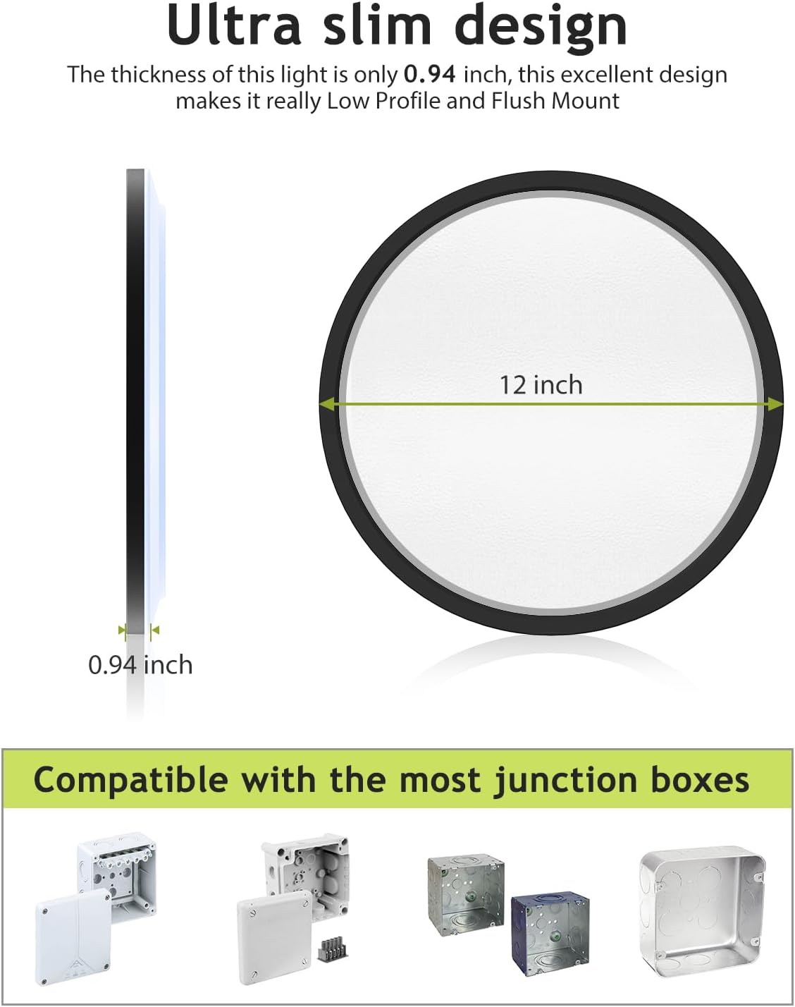 12 inch LED Flush Mount Dimmable Ceiling Light Fixture - Ceiling Lights - #1