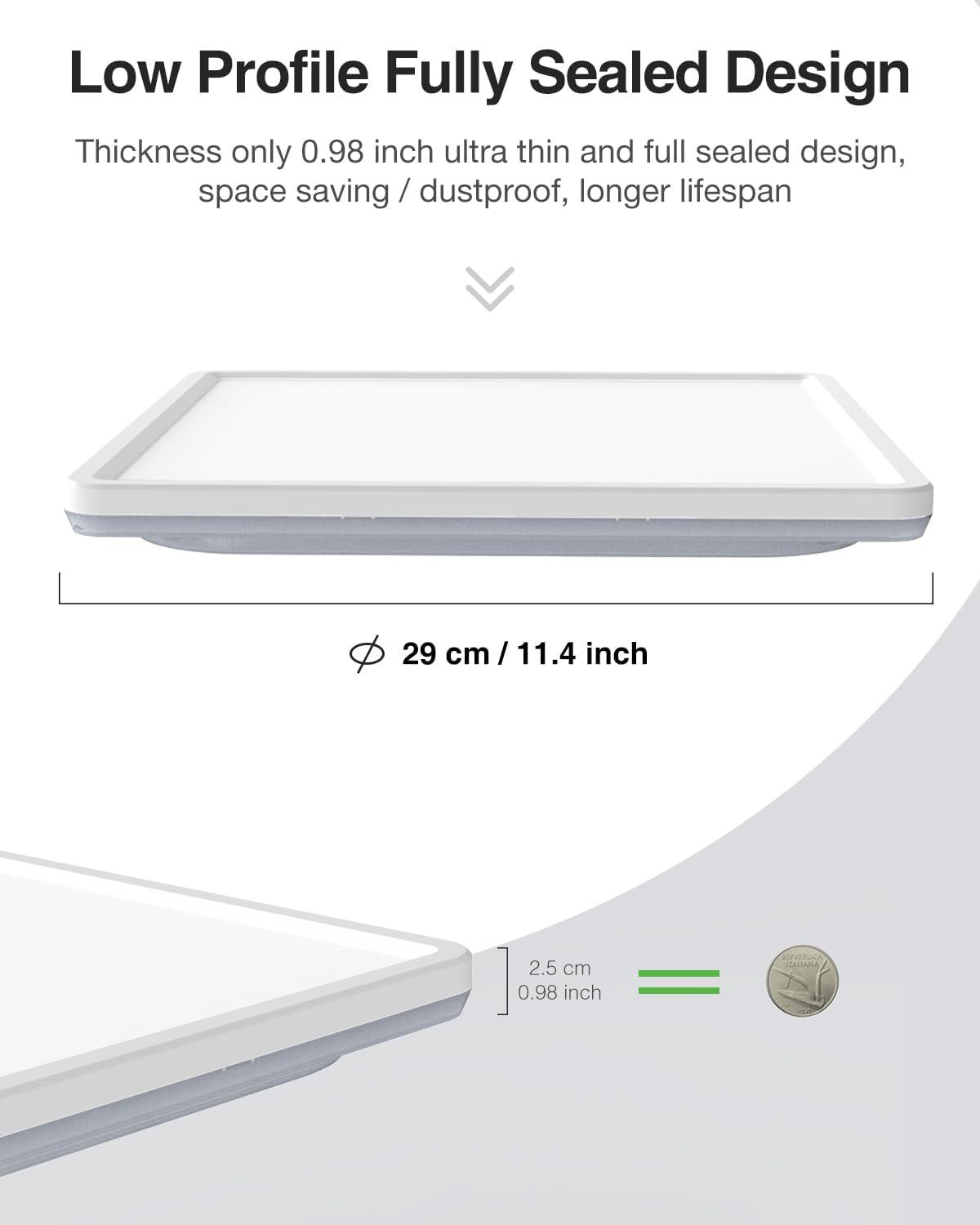 36W 29CM LED Ceiling Lights, 3240LM Waterproof Bathroom Light, Super Bright 6500K Daylight White, Modern Square Flush Mounted Lighting Fixture for Kitchen Hallway Living Room Bedroom Office[Ener #4