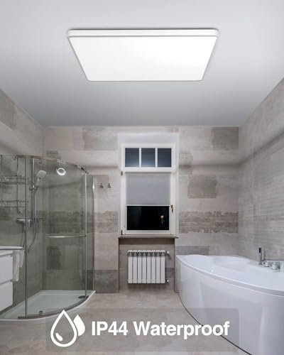 36W 29CM LED Ceiling Lights, 3240LM Waterproof Bathroom Light, Super Bright 6500K Daylight White, Modern Square Flush Mounted Lighting Fixture for Kitchen Hallway Living Room Bedroom Office[Ener #2