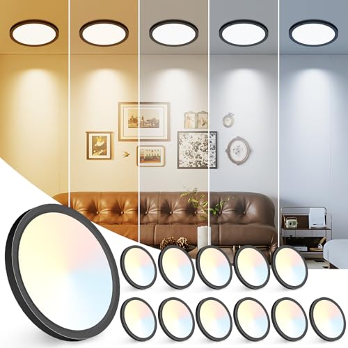 7 inch 12/4Pack LED Ceiling Light, CCT Adjustable Flush Mount Light Fixture