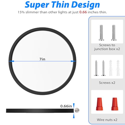 7 inch LED Ceiling Light size comparison with a ruler to show its 7-inch diameter