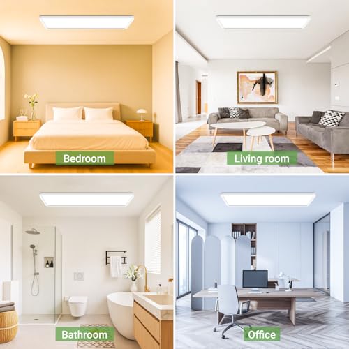 LED Flat Panel Light with Remote 22.8x7.8 Inch, 32W 3500LM 3000K-6500K Color Temperature, Dimmable Flush Mount Ceiling Light Fixture for Kitchen Bedroom Garage #6