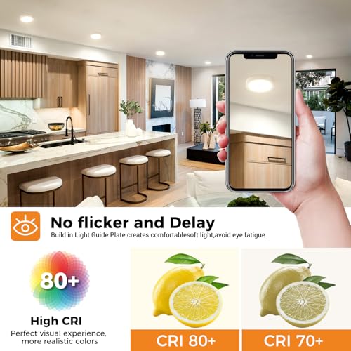 12CM Mini Bathroom Light, 3000K/4000K/6500K 3 Color Temperature, Waterproof IP44, Small, Round, Modern, 8W 800LM Flush Ceiling Light for Bathroom, Kitchen, Bedroom, Hallway-White #4
