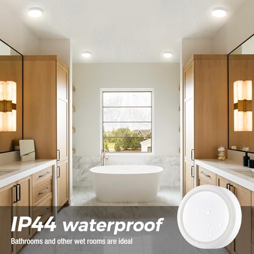 12CM Mini Bathroom Light, 3000K/4000K/6500K 3 Color Temperature, Waterproof IP44, Small, Round, Modern, 8W 800LM Flush Ceiling Light for Bathroom, Kitchen, Bedroom, Hallway-White #3