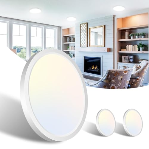 7inch LED Ceiling Light Flush Mounts - 15W 1500LM, 3000K/4000K/6500K Color Options
