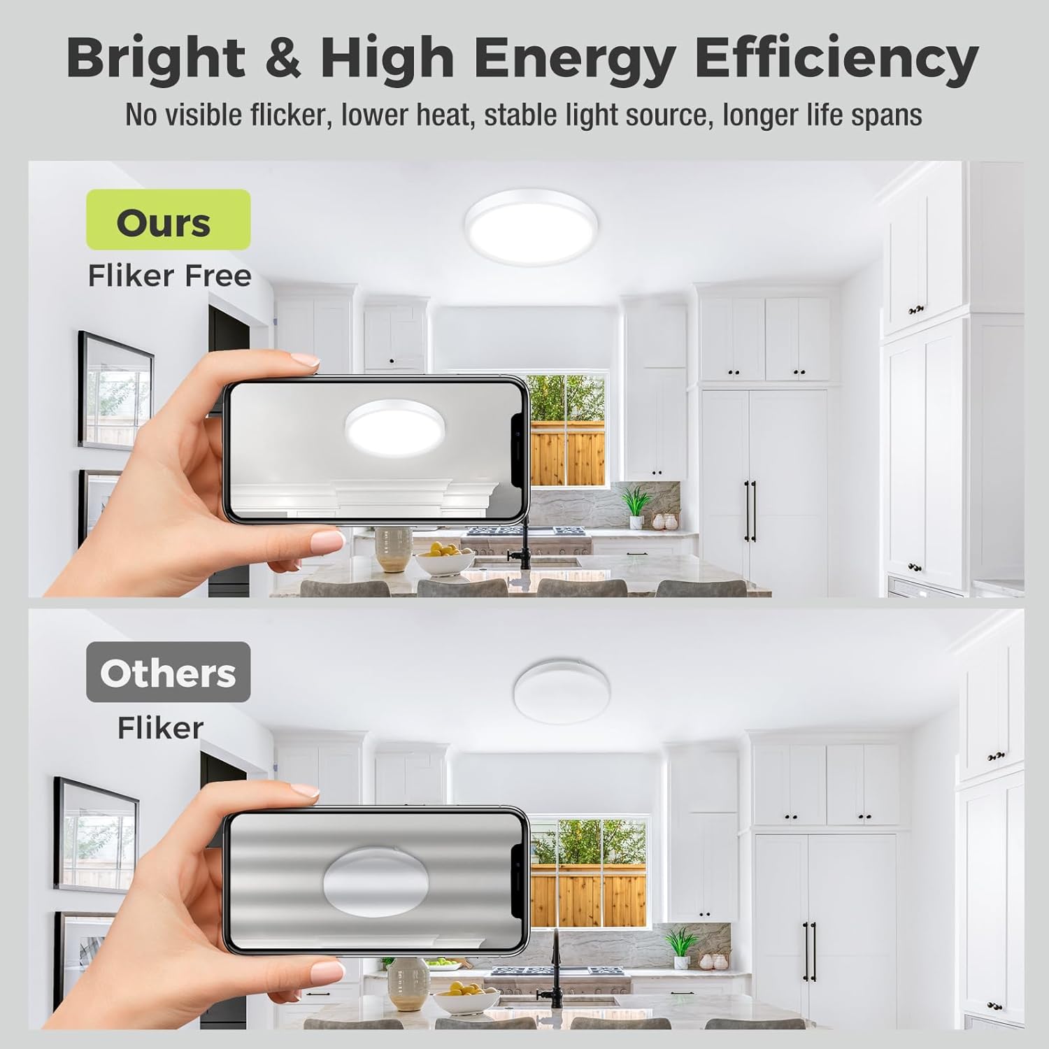 Fastlighting flicker-free energy-saving LED ceiling light for home use