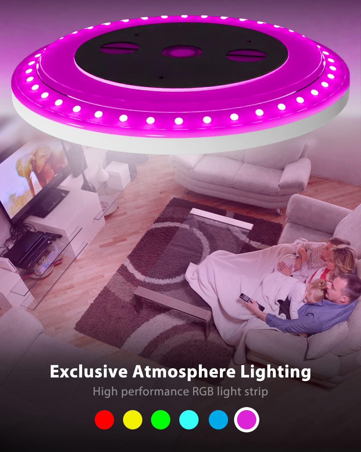 Fastlighting RGB atmosphere ceiling light for living room use