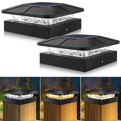 Solar Post Lights 3 Modes Dimmable Waterproof (4x4 inch)