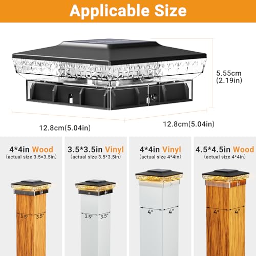 Solar post light fitting both 4x4 and 3.5x3.5 wooden or vinyl posts