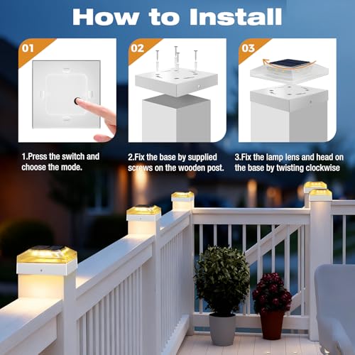 easy installation on 4x4 wooden or vinyl posts