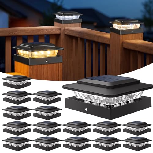 Solar Post Cap Lights 3 Color & 2 Level Brightness for 4×4/3.5×3.5 Posts