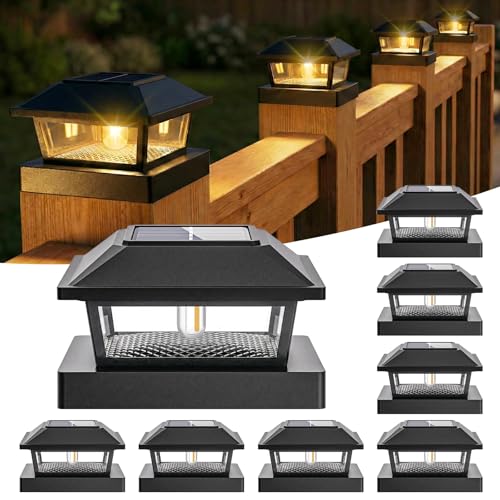 Solar Post Lights Edison LED Waterproof Fits 4x4 3.5x3.5