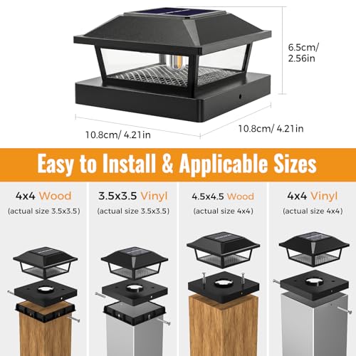 multi-post compatible sizes fitting 4x4 and 3.5x3.5 wood or vinyl posts