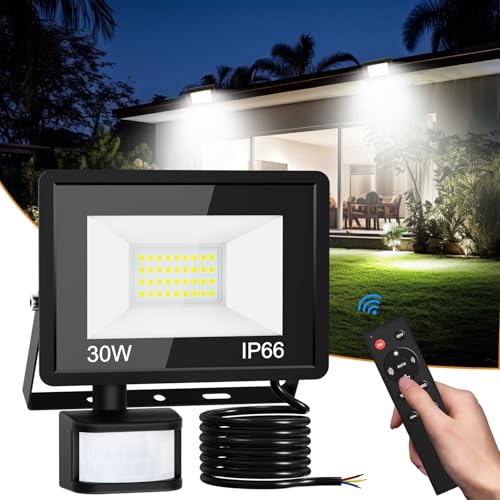 Security Flood Lights Remote Control 6500K IP66 Waterproof