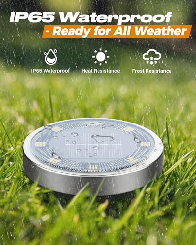 Solar ground light with IP65 waterproof construction for outdoor use