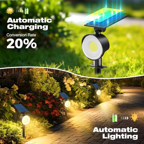 solar panel charging under sunlight for 53 LED spot light