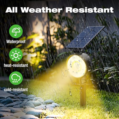 IP65 waterproof construction for outdoor solar spot light use