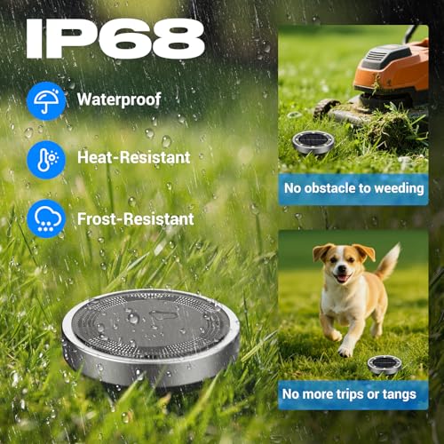 Solar ground light demonstrating IP68 waterproof construction