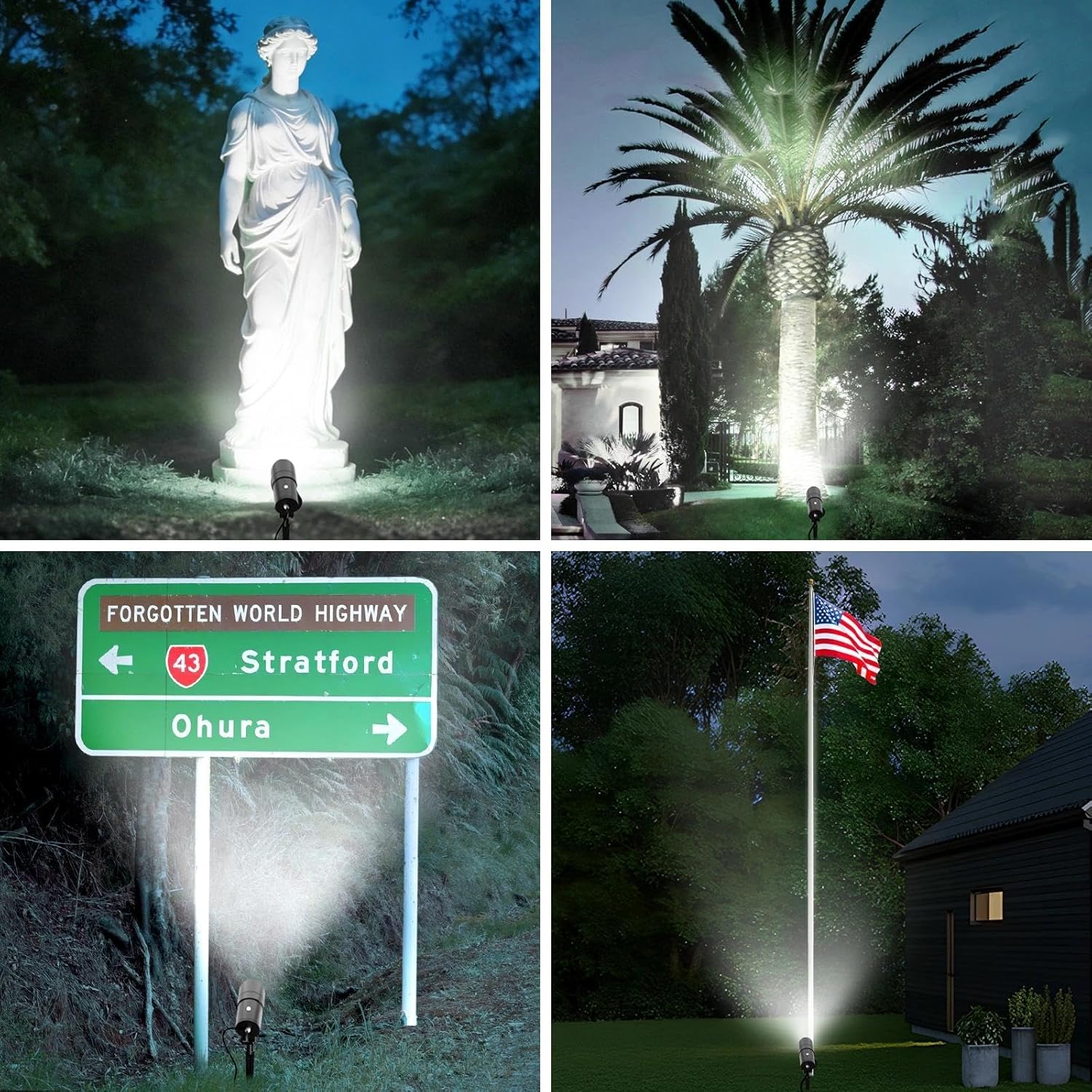 Multi-scene outdoor applications of the LED spot light in garden and pathway