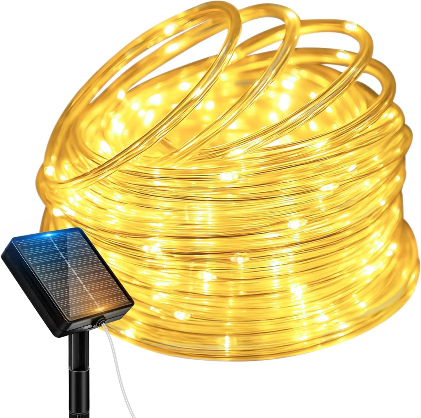 Solar powered LED rope lights with 120 LEDs and 46FT length for outdoor decoration