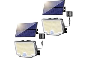 Solar Wall Lights Motion Sensor 3 Modes 318LED 16.4FT Cable