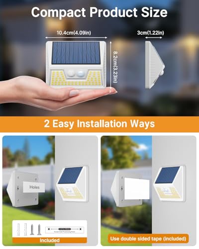 Easy installation of solar wall light on wall with included mounting hardware