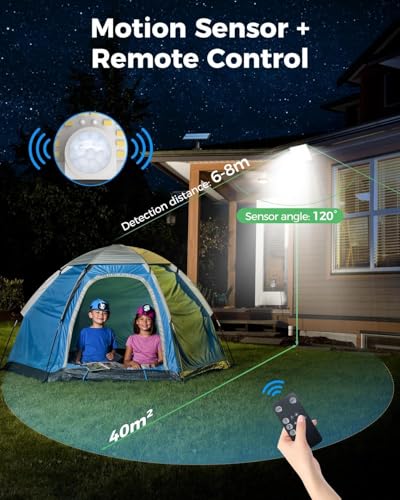 Motion sensor feature of solar security light detecting movement with PIR sensor