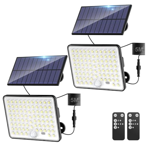 Solar Security Lights with Lenses Remote Control IP65 Waterproof