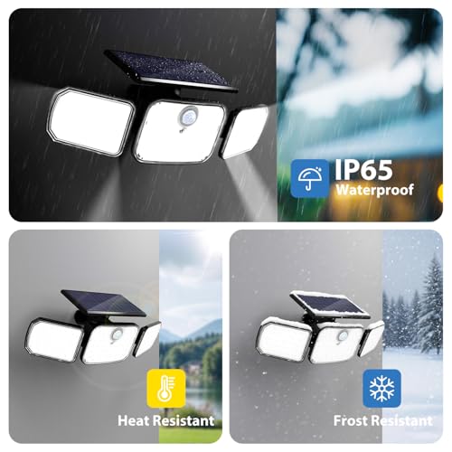 IP65 waterproof construction of solar security light for outdoor use