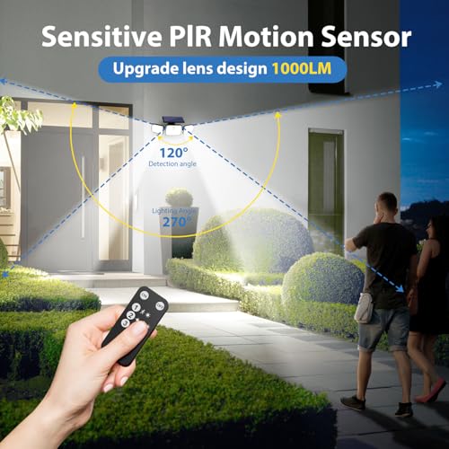PIR motion sensor on solar security light detecting movement